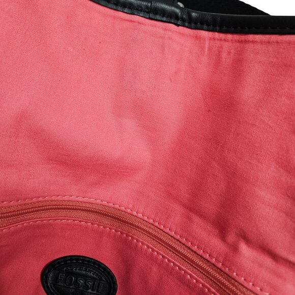 Fossil‎ Floral Canvas Crossbody Bag With Black Adjustable Strap & Buckle Closure - Picture 11 of 12